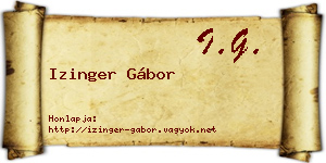 Izinger Gábor névjegykártya