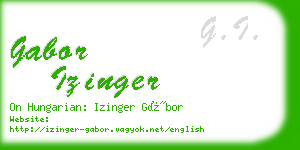 gabor izinger business card